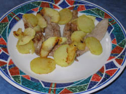 Aiguillettes de canard aux 2 pommes