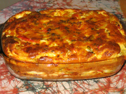 Clafoutis de poivrons aux 2 fromages