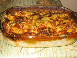 Gratin de pommes de terre à la dinde