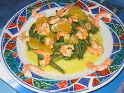 Crevettes sauce agrumes