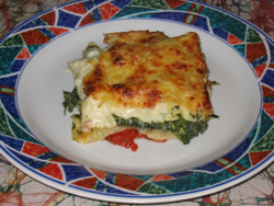 Lasagnes aux épinards et à la tomate