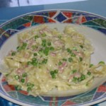 Lasagnettes au jambon et pois verts