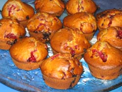 Muffins aux framboises et au chocolat blanc