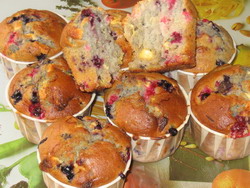 Muffins fruits rouges et chocolat blanc