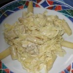 Poulet aux asperges et tagliatelles