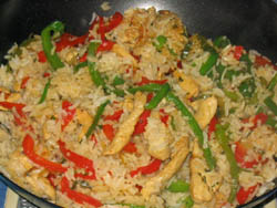 Riz thaï sauté au poulet