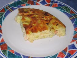 Tarte aux crevettes et fond d'artichauts