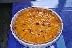 Tarte aux pêches amandine