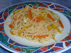 Pâtes fraîches à la carbonara de légumes