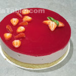 Entremets fraises insert citron vert basilic